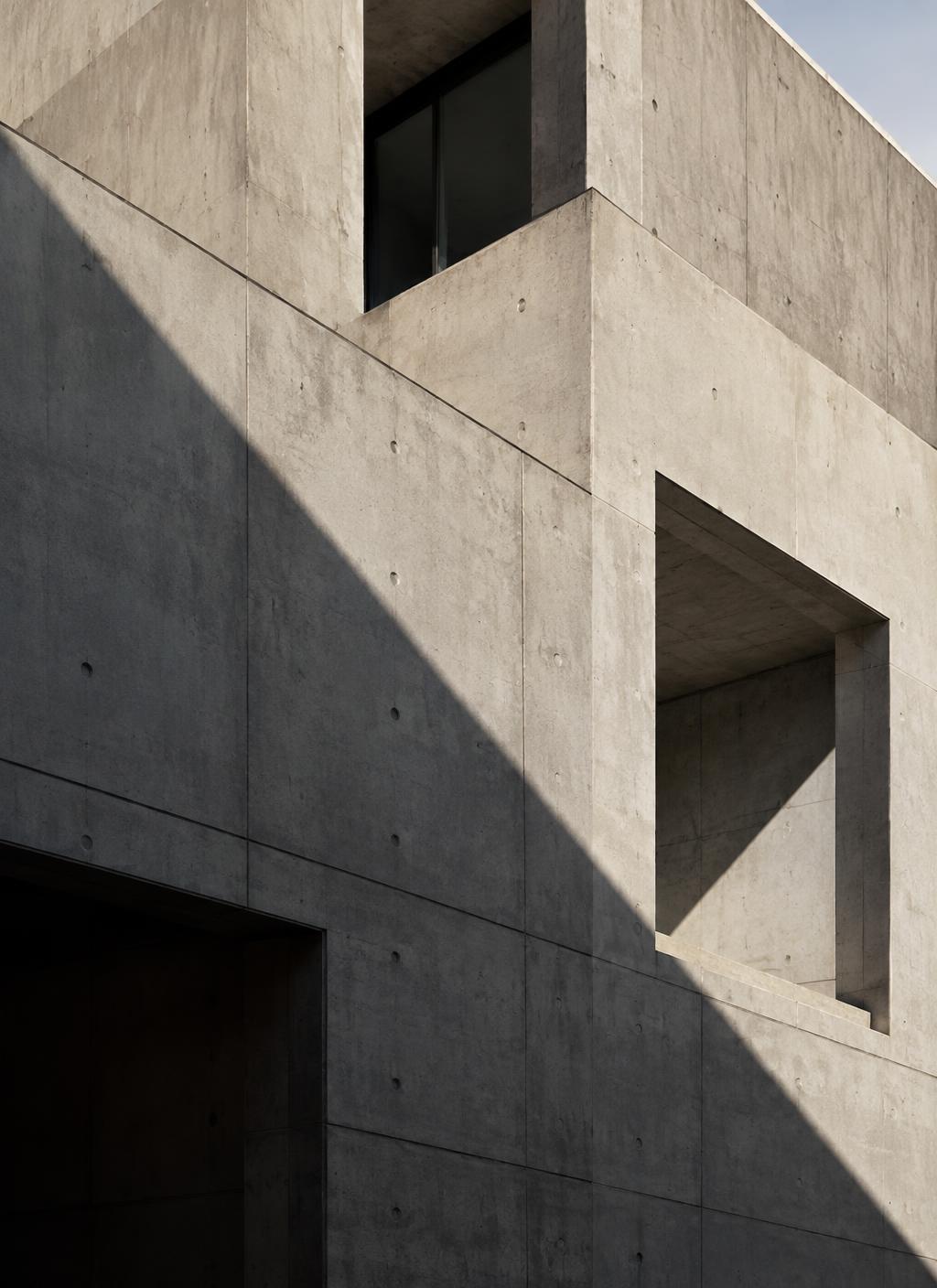 Concrete architecture in strong light
